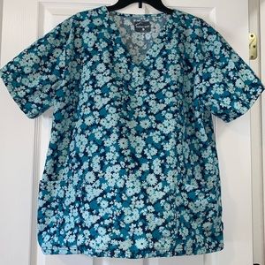 Butter soft flower scrub top